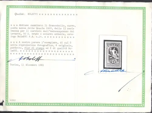 1933 GRIECHENLAND, Luftpost Nr. 8/14 - Verschiedene Themen - postfrisch **