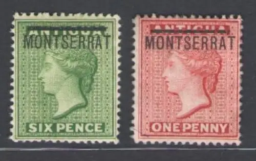 1876-83 Montserrat, Stanley Gibbons n. 1/2 - MH*