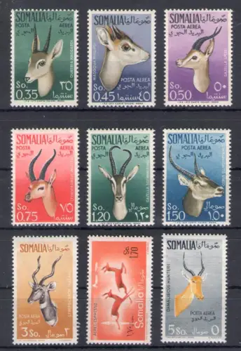 1955-59 Somalia Afis - Sächsische Luftpost Nr. 26/31+45/47 - postfrisch **