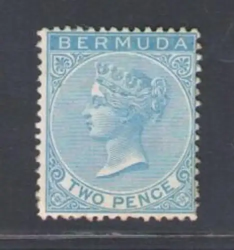 1865-1903 Bermuda, 2d. hellblau, Stanley Gibbons Nr. 4, MH*