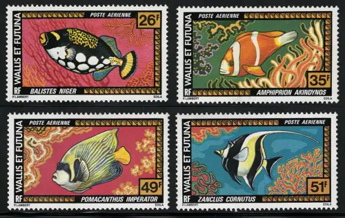 1978 Wallis et Futuna, Yvert Luftpost Nr. 76-79, Fische, 4 Werte, postfrisch **