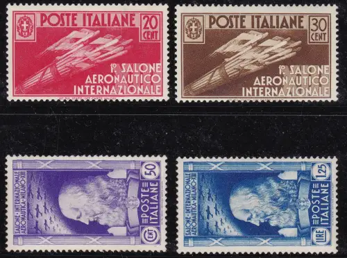 1935 Königreich Italien, Nr. 384/387 die komplette Serie mit 4 Werten - Zertifikat Blond