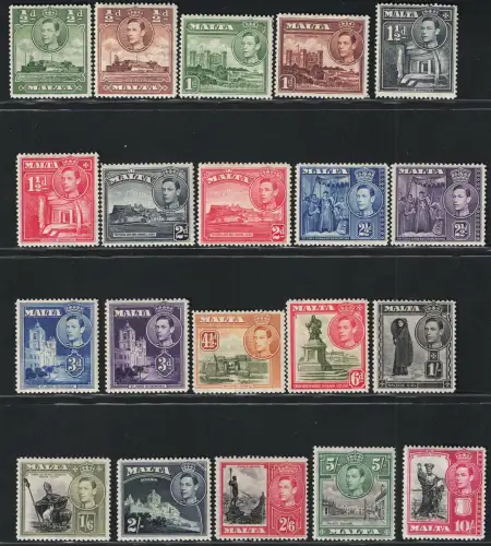 1938-43 Malta, Georg VI., # 217/31, MH*