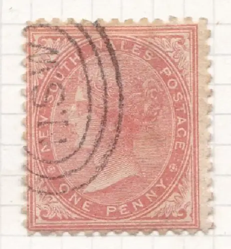 1864 NEW SOUTH WALES - SG 186 1d rot matt GEBRAUCHT
