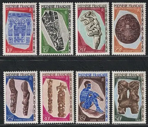 1968 Polynesien, Kunst Marquis-Inseln, Yvert Nr. 52/58, postfrisch**