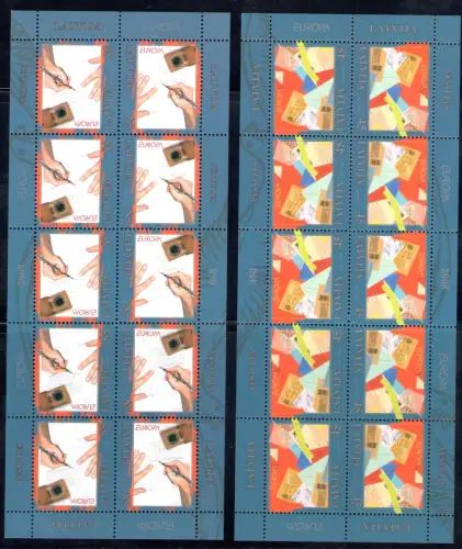 2008 EUROPA CEPT, Lettland, 2 Kleinblätter mit 10 Werten, postfrisch**