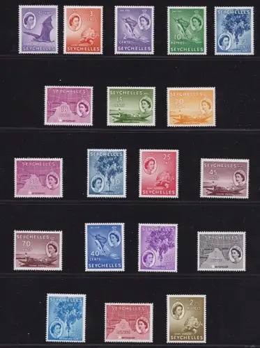 1954-61 SEYCHELLEN, Stanley Gibbons Nr. 174/188, 19er Serie, postfrisch**
