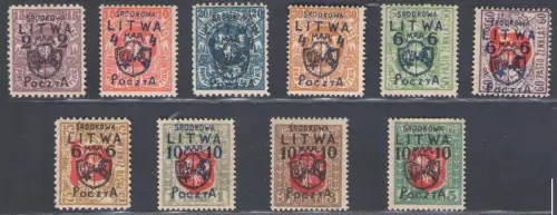 1920 Zentrallitauen, Polnische Besetzung Nr. 1/10, MH* - Raybaudi Zertifikat