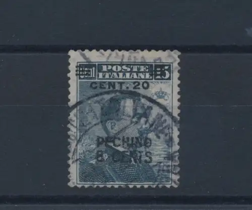 1917 China, - Postämter in China - Peking Nr. 4 - 8 Cent von 20 auf 15 Cent, grau schwarz - RAR - GEBRAUCHT - Signiert Raybaudi