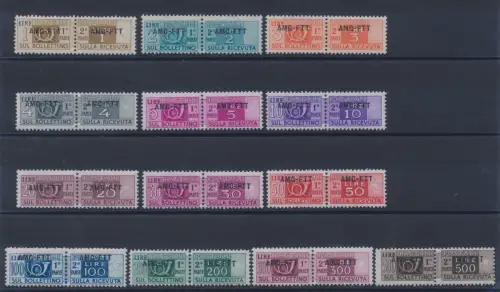1949-53 TRIEST A - Postpakete, einzeiliger Überdruck, PP 13/25, POSTFRISCH**