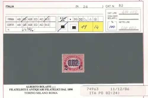 1878 Italien, Königreich, Vittorio Emanuele II # 29, 2 Cent auf 0,02, postfrisch **