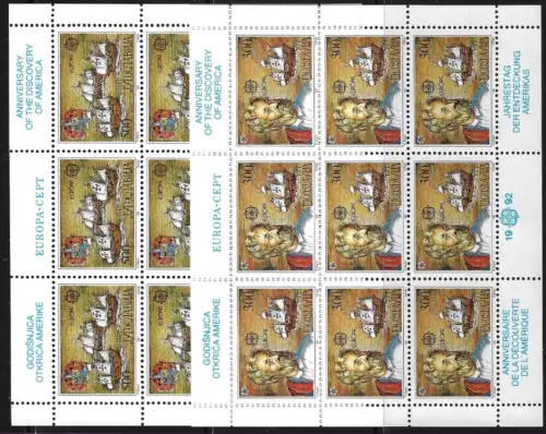 1992 EUROPA CEPT Jugoslawien 2 Miniblätter postfrisch **
