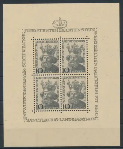 1946 Liechtenstein - Zettel Nr. 6, Bildnis des Schutzpatrons des Fürstentums, postfrisch **