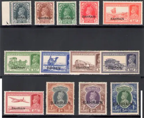 1938-41 BAHRAIN, Stanley Gibbons Nr. 20/37 - Georg VI. - MH*