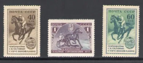 1956 RUSSLAND - Yvert 1775/77 - Galopp- und Trabrennen - postfrisch **