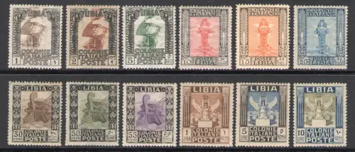 1921 Libyen, Filigrane Malerische Krone Nr. 21/31 gezähnt 14 - MNH** - Luxus