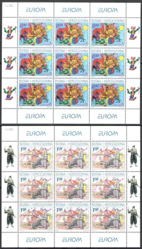 2002 EUROPA CEPT, Bosnien und Herzegowina Kroatien Nr. 2 Kleinblätter - postfrisch **