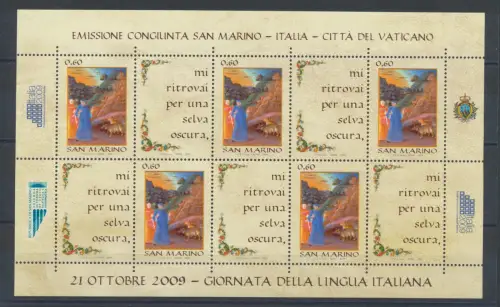 2009 San Marino, Italienische Sprache, Gemeinsame Ausgabe, 1 Blatt, postfrisch **