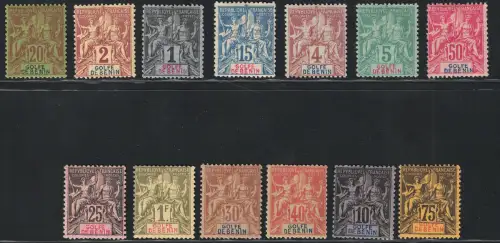 1893 Benin, Endgültiges farbiges Papier # 20/32, MH*