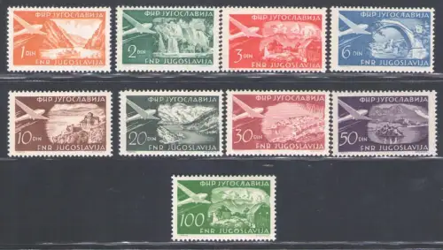 1951-52 JUGOSLAWIEN - Luftpost - Ansichten - Einheitsnr. A32/40A - postfrisch **