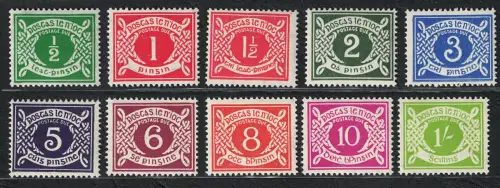 1940/70 IRLAND, # 5/14 Segnatasse, postfrisch**