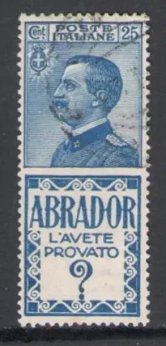 1924-25 Italien, Werbung Nr. 4 - 25 Cent Abrador - gebraucht