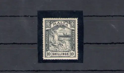 1919 MALTA, Stanley Gibbons # 96 - 10 Scellini black, filigran CA - MNH **