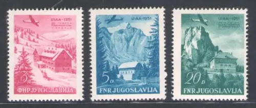 1951 JUGOSLAWIEN - Luftpost - Alpenverein - Einheit Nr. A42/A44 - postfrisch **