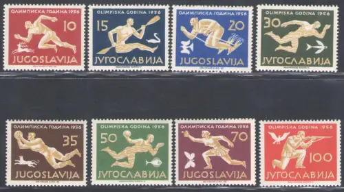 1956 JUGOSLAWIEN - Olympische Spiele Melbourne - Unified Nr. 706/13 - postfrisch**