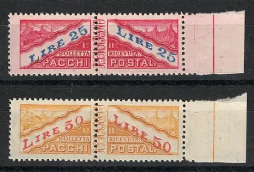 1946 San Marino, Postpakete Nr. 31/32, filigrane Krone, postfrisch**