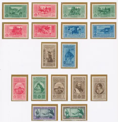 1932 KOLONIEN, Allgemeine Ausgaben, Garibaldi # 1/10 + PA 4/7 - POSTFRISCH **
