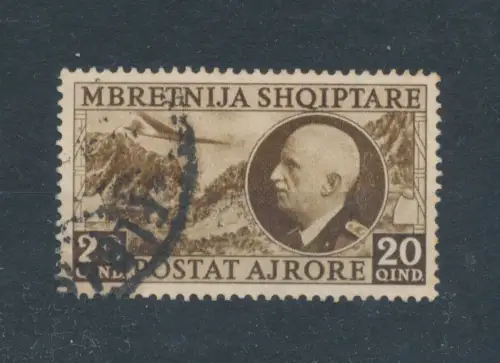 1939 ALBANIEN, Italienische Besetzung, Bildnis von Vittorio Emanuele III, gebraucht