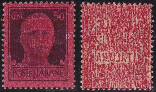 1944 Italienische Sozialrepubblica, Nr. 493za 50 Cent. violett MNH/**