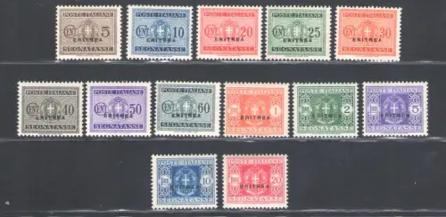 1934 Eritrea, Segnatasse Nr. 26/38, Top Qualität - postfrisch**