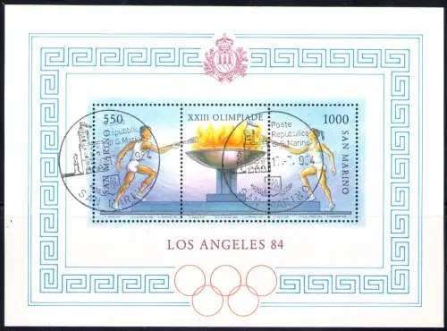 1984 San Marino Los Angeles 84 Gebraucht mit Erstausgabetag Bf 40