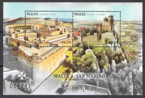 2016 Malta Die Festungen von San Marino und Malta Gemeinschaftsausgabe mit San Marino postfrisch **