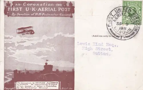 1911 GROSSBRITANNIEN, Erster Flug