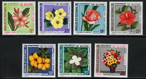 1973 Wallis et Futuna, Yvert Posta Aerea # 49/55, Fiori, MNH **
