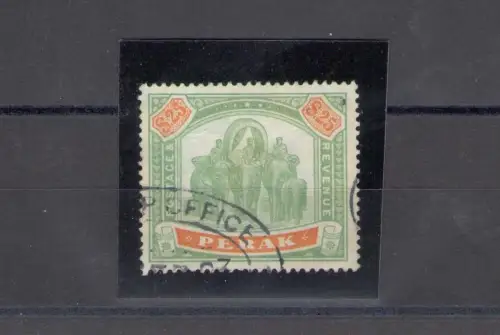 1899 Malaysische Staaten PERAK - SG 80 - $25 grün und orange - GEBRAUCHT - seltene Briefmarke