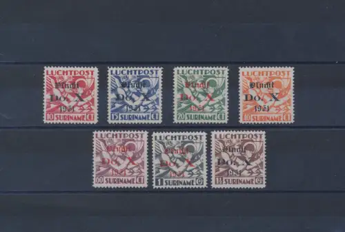 1931 SURINAME - Luftpost Nr. 10A/10G 7er Set DO-X - MLH*/MNH** - Garantie Stempel