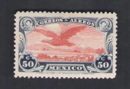 1927 Mexiko Yvert Luftpost Nr. 1 - 50c. MLH*
