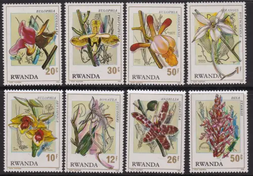 1976 REPUBLICA RUANDAISE, COB Nr. 781/788 Orchideen 8 v. MNH/**