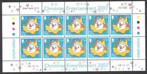 2002 EUROPA CEPT Isle of Man Nr. 1 Kleinbogen Il Circo MNH **