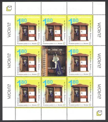 2003 EUROPA CEPT Bosnien und Herzegowina Kroatien Nr. 1 Kleinbogen mit 8 Kunst des Manifests postfrisch **