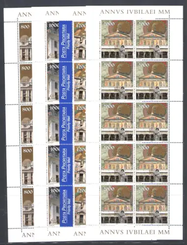 2000 Vatikan, 4 Miniblätter mit 10 Werten, Heiliges Jahr Nr. MF 1189/92 - POSTFRISCH **