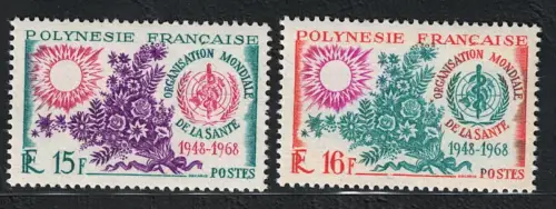 1968 Polynesien, Gesundheitswesen, Yvert Nr. 60/61, postfrisch**