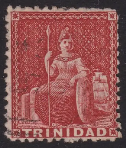 1859 TRINIDAD SG 38 (1d.) rosa - rot GEBRAUCHT
