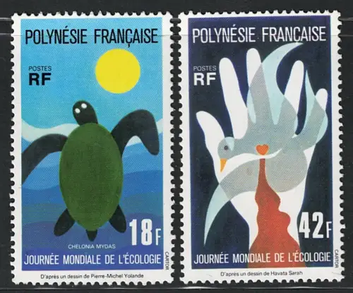 1976 Polynesien, Yvert # 108/09, Welttag der Ökologie postfrisch **