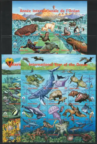 1998 VEREINIGTE NATIONEN, Internationales Jahr der Ozeane, 3 Büros, postfrisch **