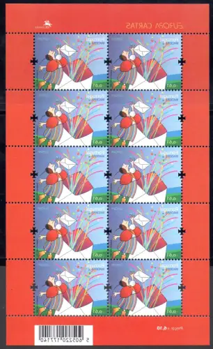 2008 EUROPA CEPT, Holz, 1 Kleinbogen mit 10 Werten, postfrisch **